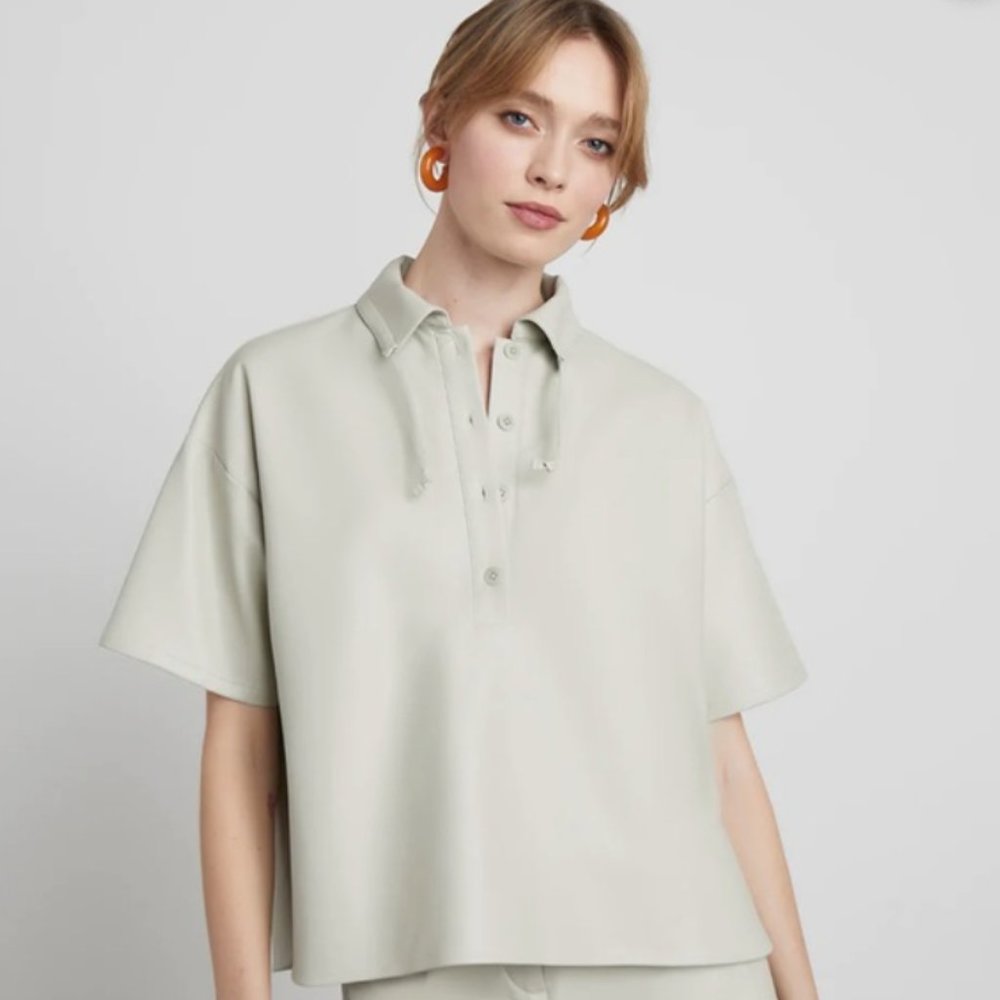 Who What Wear Collection Nadia Vegan Leather Pullover